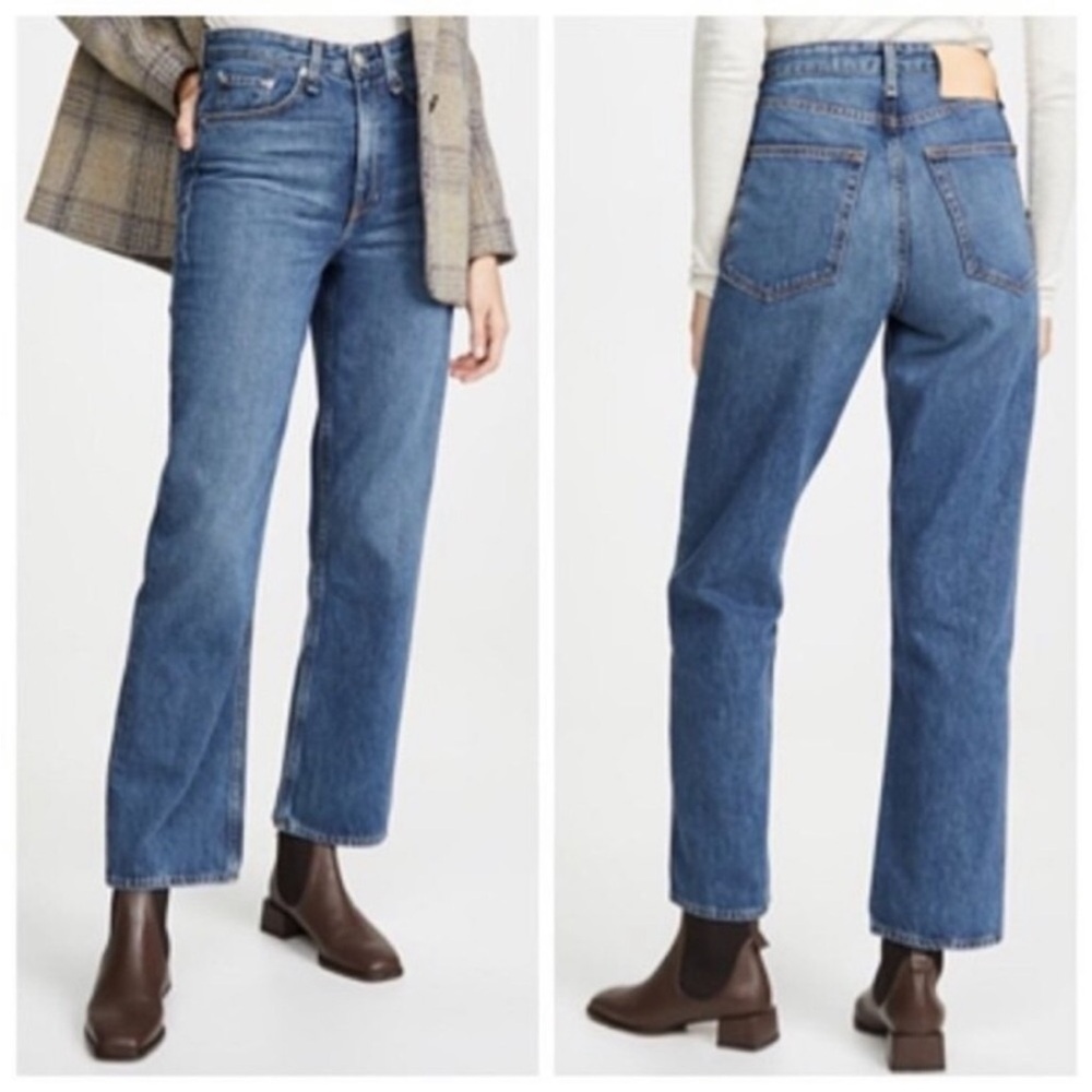 rag & bone Straight Leg Jeans in Medium Blue